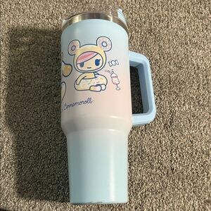 tokidoki Pastel Blue and Light Pink Cinnamoroll Travel Tumbler with Handle